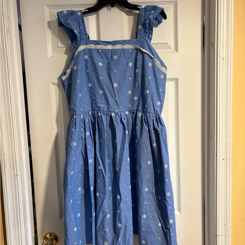 Blueberi Boulevard Blue Ruffled Tiered Sundress
